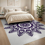 Geometric Modern Purple Purple Mandala Geometric Area Rug