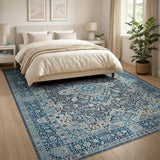 Intricate Blue Teal Persian Area Rug