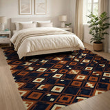 Geometric Diamond Brown Area Rug
