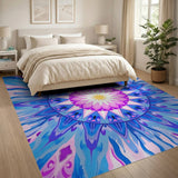 Vibrant Blue Mandala Area Rug