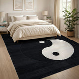Black and White Yin Yang Black White Area Rug
