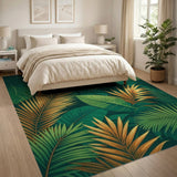 Lush Green Palm Fronds Area Rug