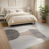 Geometric Modern Grey Abstract Geometric Area Rug