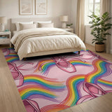 Rainbow Ballet Slippers Pink Kids Rug