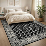 Heritage Tribal Black and White Black White Geometric Heritage Tribal Area Rug