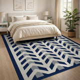 Navy Chevron Arrow Geometric Area Rug