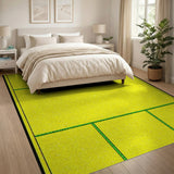 Vibrant Yellow Green Grid Area Rug