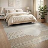 Beige Geometric Scallop Area Rug