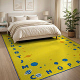 Yellow Alphabet Space Kids Rug