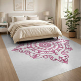 Pink Floral Mandala Area Rug