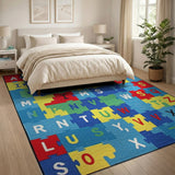 Kids Alphabet Puzzle Area Rug