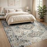 Heritage Tribal Beige and Neutral Heritage Tribal Geometric Beige Area Rug
