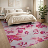 Floral Vintage Blush Pink Peony Floral Vintage Rug