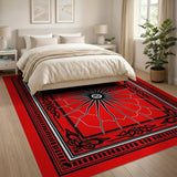 Red Heritage Tribal Sunburst Rug