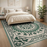 Ornate Green Mandala Persian Green Area Rug