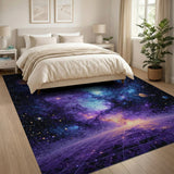 Cosmic Nebula Grid Area Rug