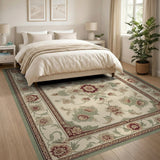 Floral Vintage Floral Beige Area Rug
