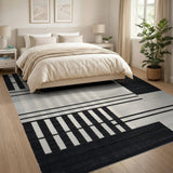 Bold Black White Geometric Modern Black and White Area Rug
