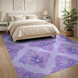 Purple Bell Floral Vintage Area Rug