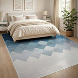Blue Ombre Geometric Mountain Area Rug