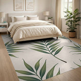 Green Palm Frond Boho Area Rug