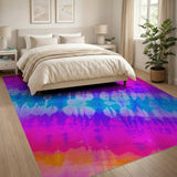 Vibrant Tie-Dye Rainbow Boho Area Rug