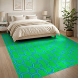 Vibrant Green Honeycomb Hexagon Area Rug