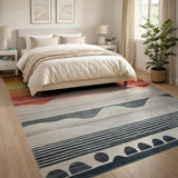 Multi-Color Gradient Wave Landscape Area Rug