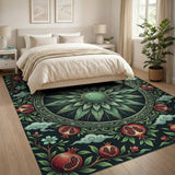 Pomegranate Sunburst Medallion Rug