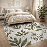 Vintage Olive Leaf Pattern Area Rug