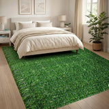 Lush Green Synthetic Turf Area Rug