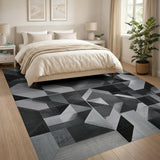 Modern Geometric Black White No. 21 Area Rug