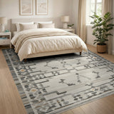 Grey Beige Heritage Tribal Area Rug