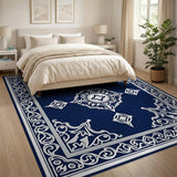 Navy Traditional Persian Navy Blue Traditional Persian Medallion Rug