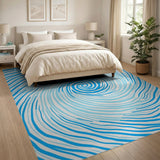 Blue and Teal Abstract Area Hypnotic Blue Swirl Abstract Area Rug