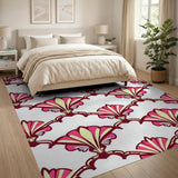 Pink Vintage Scallop Fan Rug