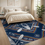 Kayak Compass Rainbow Area Rug