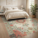 Floral Vintage Red Floral Medallion Vintage Area Rug