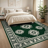 Green Dark Green Traditional Persian Area Rug