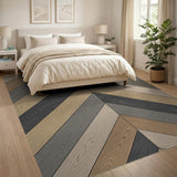 Diagonal Multi-Tone Wood Plank Area Rug