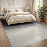 Black to White Gradient Abstract Area Rug
