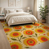 Vintage Sunflower Meadow Area Rug