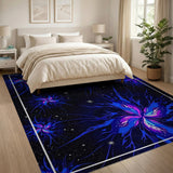 ODIKA Cosmic Floral Washable Rug - Low Pile Non-Slip Celestial Area Rug