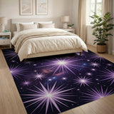 Purple Cosmic Starburst Galaxy Area Rug