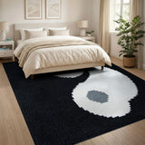 Yin-Yang Harmony Black White Area Rug