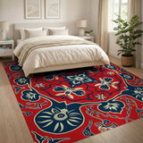 Traditional Persian Bold Red Persian Floral Area Rug