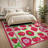 Strawberry Patch Fruit Pattern Area Rug