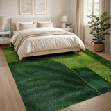 Green Geometric Patchwork Leaf Area Rug