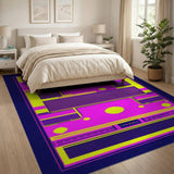Retro Pixelated Geometric Multi-Color Area Rug