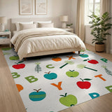 Playful Alphabet Apples Kids Rug